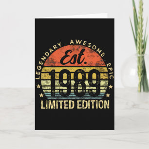 Est 1989 Limited Edition 35th Birthday Vintage 35 Card