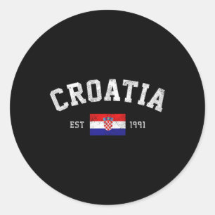 Est. 1991 Croatian Flag Independence Day  Classic Round Sticker