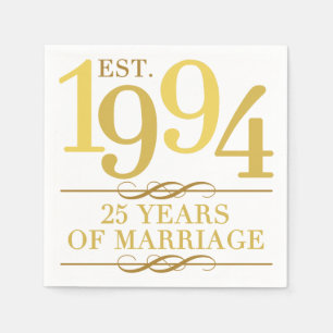 Est. 1994 25th Wedding Anniversary Napkin