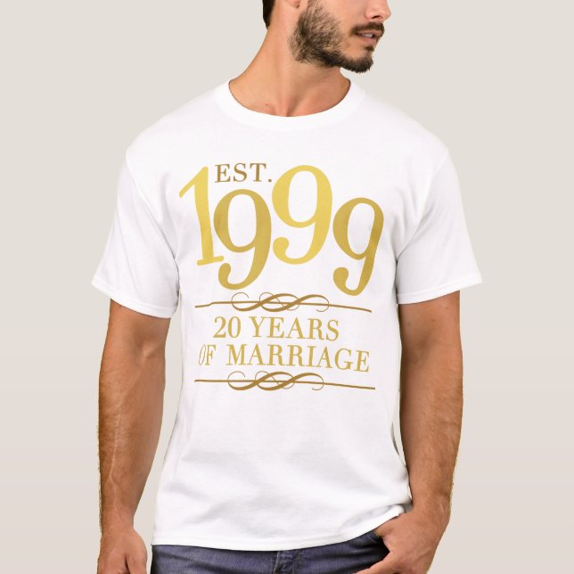 Est. 1999 20th Wedding Anniversary T-Shirt (Front)
