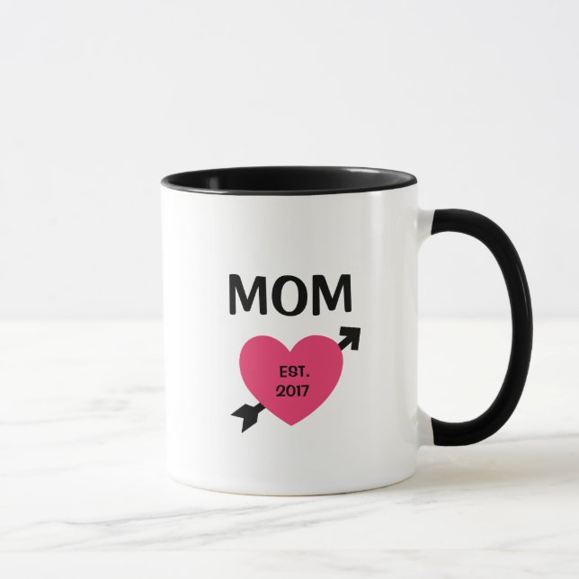 Est. 2017 New Mom Coffee Mug (Customize) (Right)