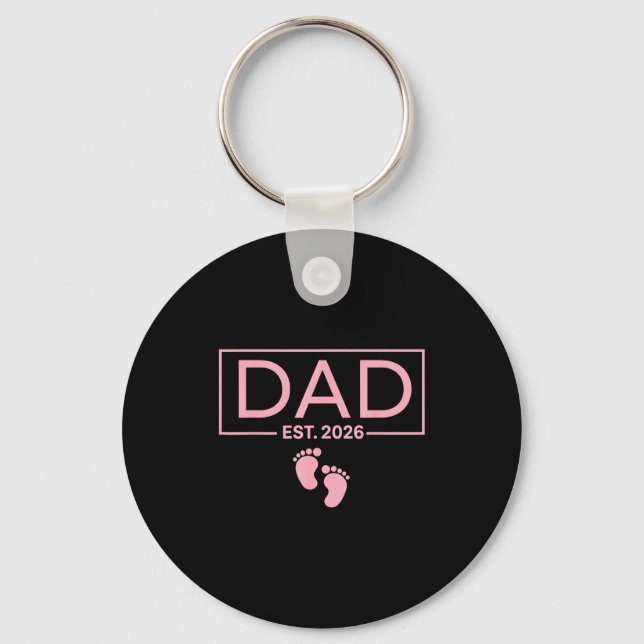 Est 2026 To Be First Time New Daddy  Keychain (Front)