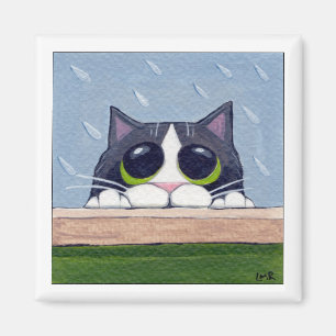 Est-ce que je peux entrer ? - Aimant de chat