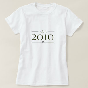 Est Personalized Year Minimal Established Design T-Shirt