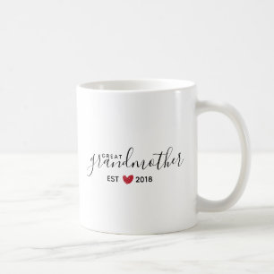 Est rouge d'arrière grand-mère de coeur. Tasse d