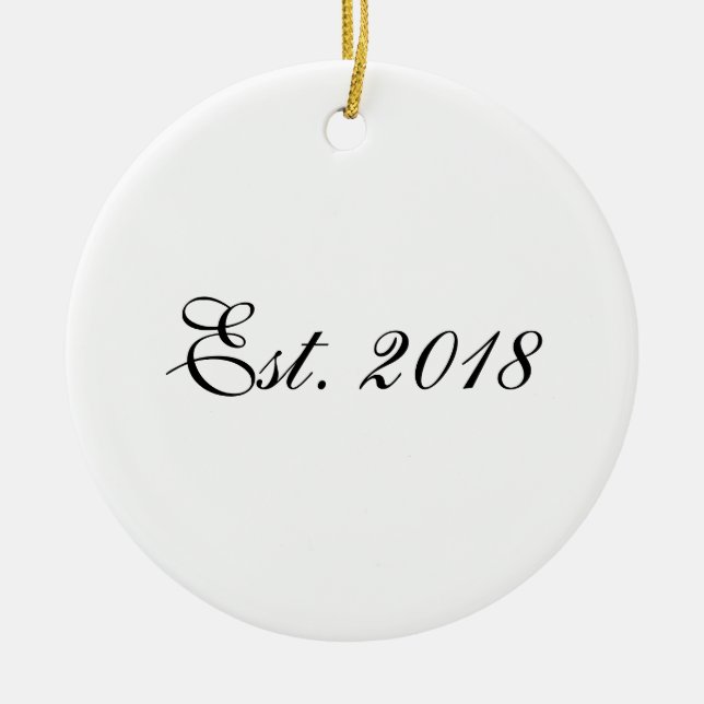 Est. Year Personalized Couple Design Ceramic Ornament (Front)