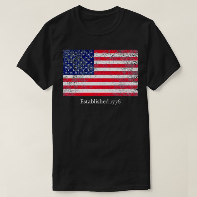 Established 1776  USA July 4th  US Flag America Pr T-Shirt (Design Front)