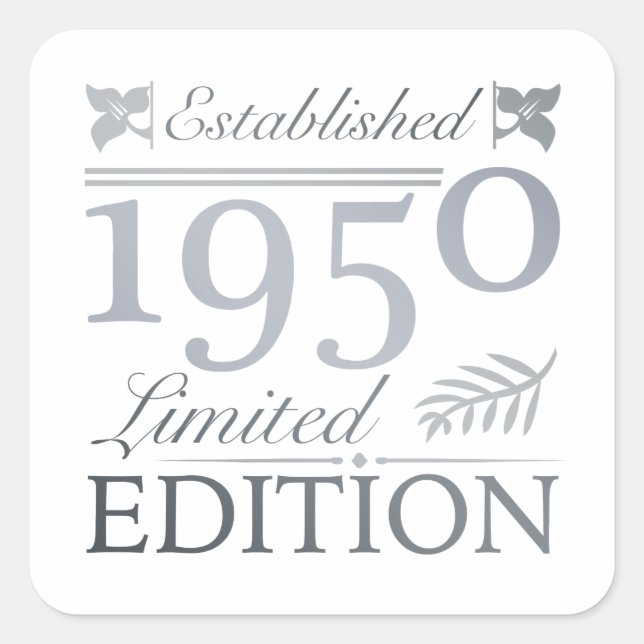 Established 1950 70th Birthday Square Sticker (Front)