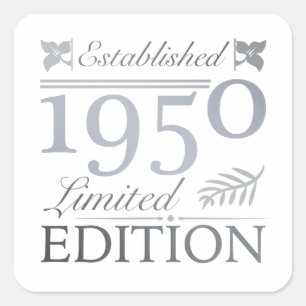 Established 1950 70th Birthday Square Sticker