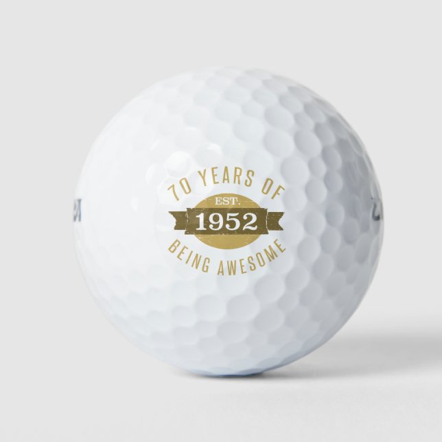 Established 1952 70th Birthday Golf Balls (Front)