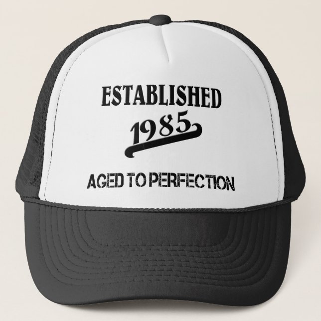 Established 1985 trucker hat (Front)