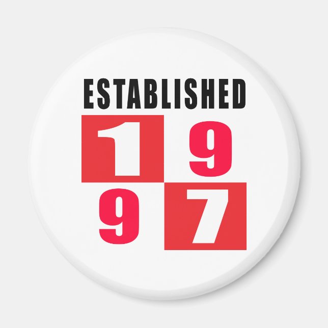 Established 1997 Birthday Designs Magnet (Front)