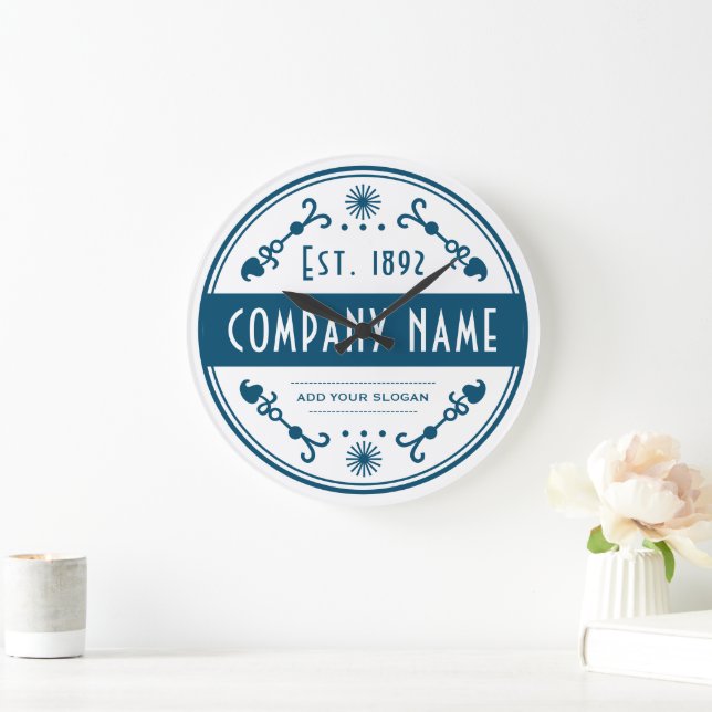 Established Business Name, Decorative Large Clock (Home)