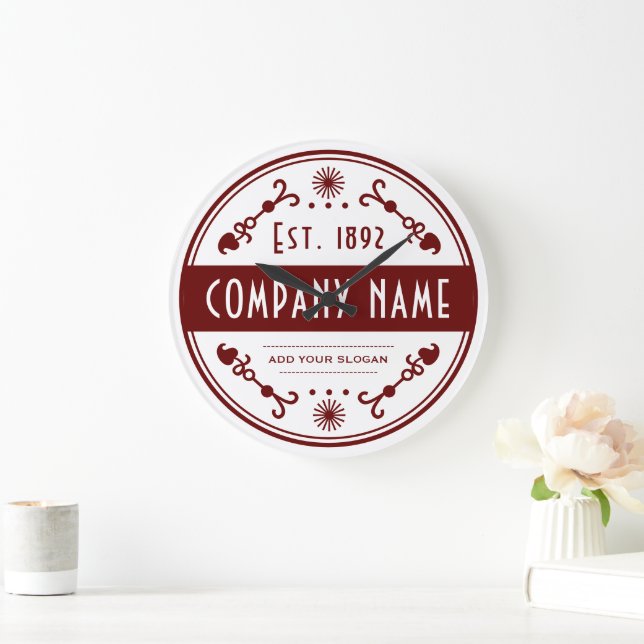 Established Business Name, Decorative Large Clock (Home)