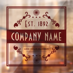 Established Business Name, Decorative Window Cling