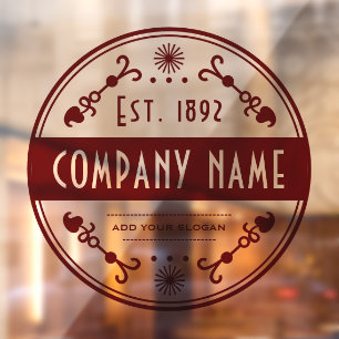 Established Business Name, Decorative Window Cling