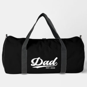 Established Dad New Father Est Year Typography Duffle Bag