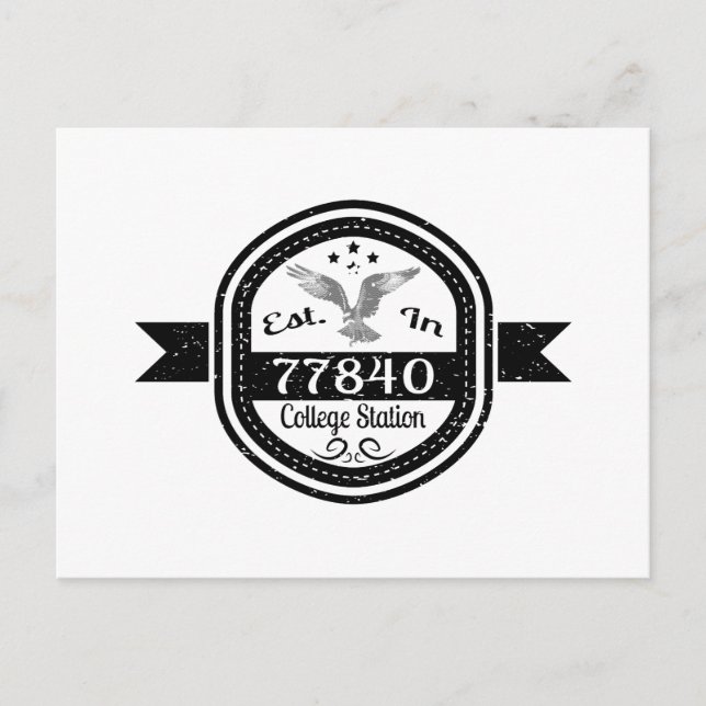 Established In 77840 College Station Postcard (Front)