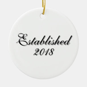 Established Year Personalized Couple Design Ceramic Ornament