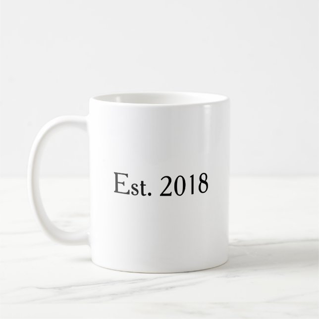 Established Year Personalized Couple Keepsake Coffee Mug (Left)