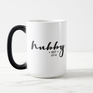 Established year Personalized Hubby script modern Magic Mug