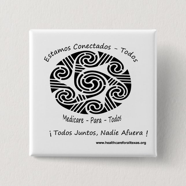 Estamos Conectados Todos 2 Inch Square Button (Front)
