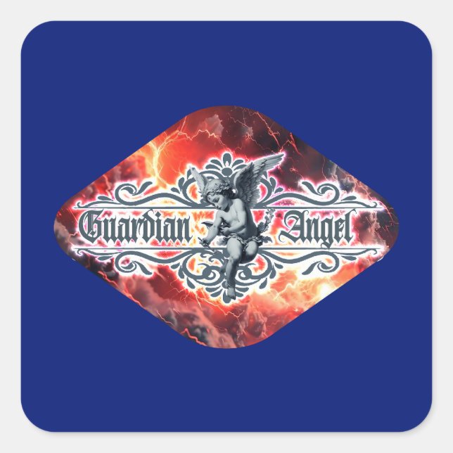 Estampa Anjo - Guardian Angel – Adesivo Square Sticker (Front)