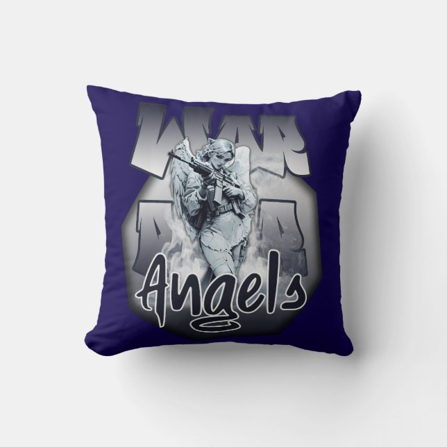 Estampa Anjo - Warrior Angels - Almofada Throw Pillow (Front)