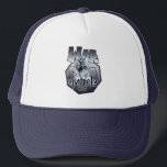 Estampa Anjo - Warrior Angels - Bone Trucker Hat<br><div class="desc">Warrior Angels custom art that combines strength and spirituality in a unique look. The print features a powerful angelic figure with wings and tactical gear, armed and ready for battle, in cool tones and a smoky background that enhances the dark and mystical atmosphere. Ideal for those looking for a bold...</div>