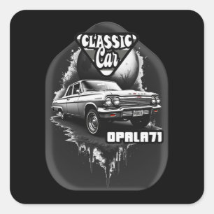 Estampa Carro - Classic Car Opala 71 - Adesivo Square Sticker