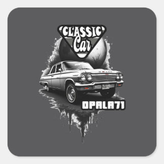 Estampa Carro - Classic Car Opala 71 - Adesivo Square Sticker