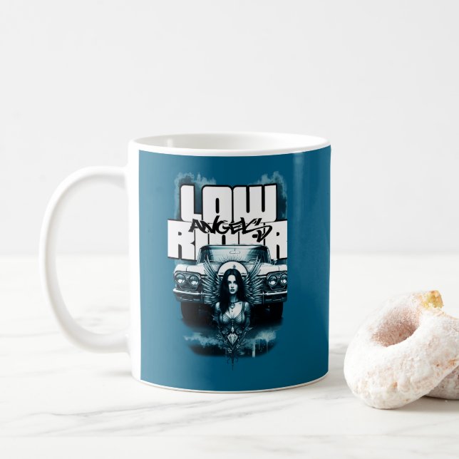 Estampa Carro - Low Rider Angels - Caneca Coffee Mug (With Donut)