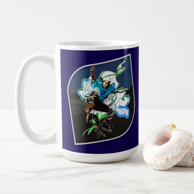 Estampa Esporte - Urban Skater - Caneca Coffee Mug (With Donut)