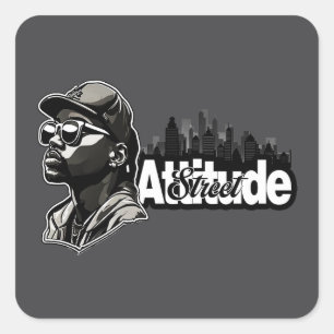 Estampa Hip Hop - Attitude Street - Adesivo Square Sticker
