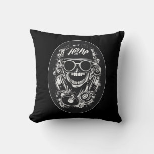 Estampa Hip Hop - Hip Hop Skull Vibes - Almofada Throw Pillow