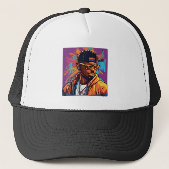 Estampa Hip Hop - Street graffiti art - Bone Trucker Hat (Front)