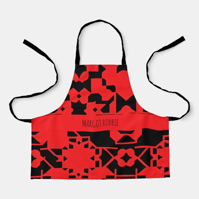 Estampacion Red Arabic Psychedelic Pattern Apron (Front)