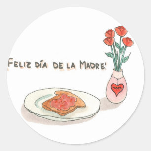 Estampillas del Día de la Madre Classic Round Sticker