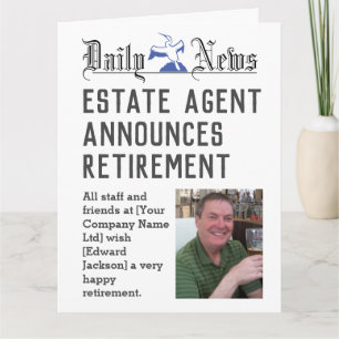 Estate Agent Retirement Card to Personalise