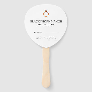 Estate Auction Halloween Party Paddles Hand Fan