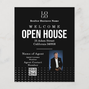 Estate Open House Logo Photo Black Flyer