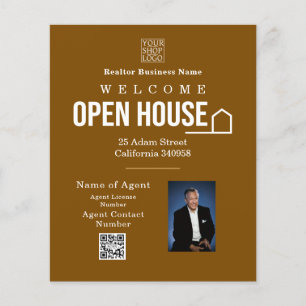 Estate Open House Logo Photo Brown Flyer