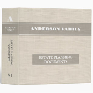 Estate Planning And Trust Documents Beige Linen Binder