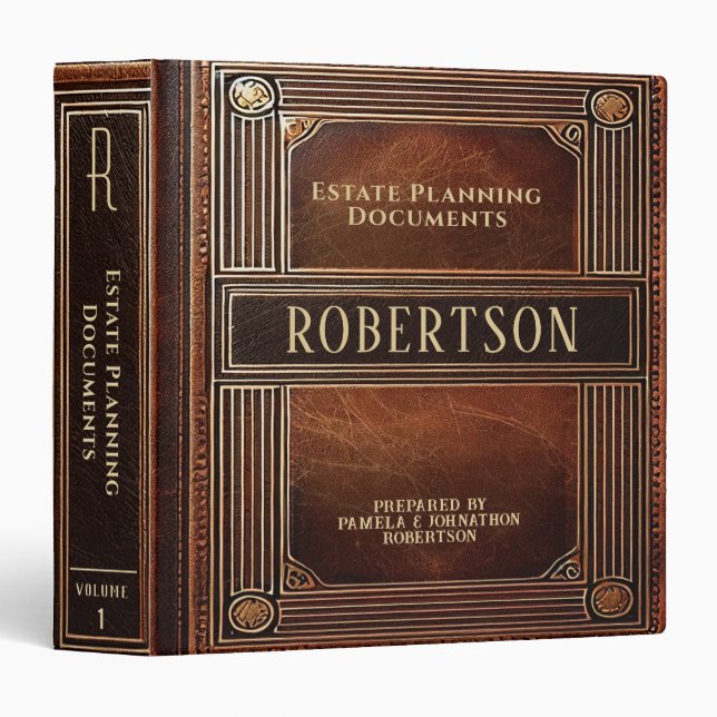 Estate Planning and Trust Documents Binder (Front/Spine)