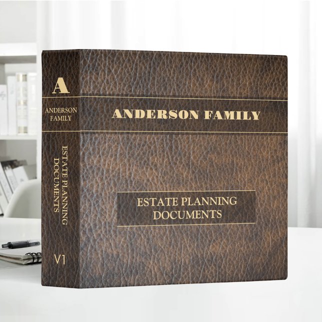 Estate Planning And Trust Documents Brown Leather Binder (Creator Uploaded)