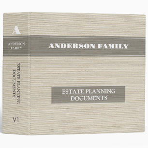 Estate Planning And Trust Documents Linen Fabric Binder