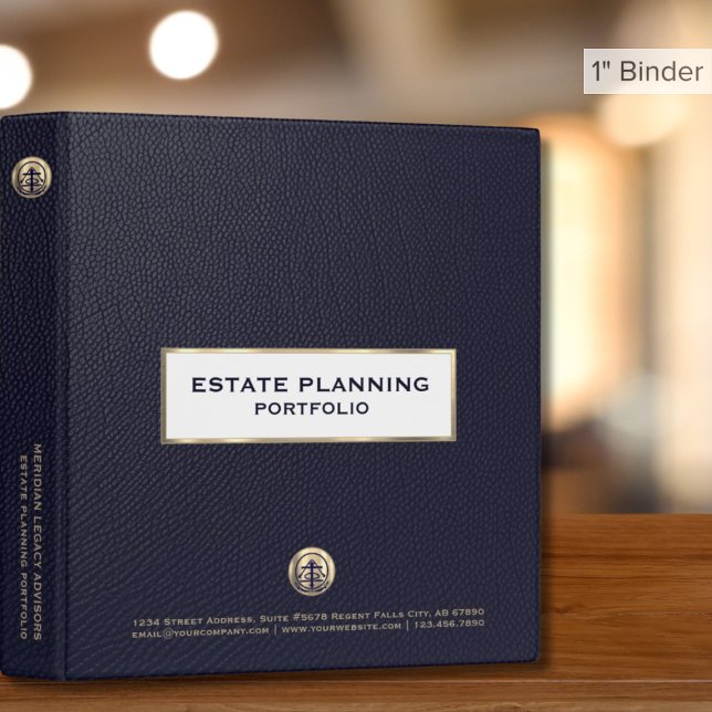 Estate Planning Binder Modern Design (Estate Planning Binder with Customizable Logo, Bulk Orders Available No Minimum)