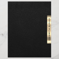 Estate Planning Black Gold Leather Print Divider
