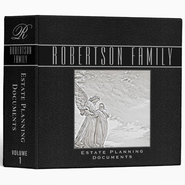 Estate Planning | Black Leather Book Look Binder (Front/Spine)