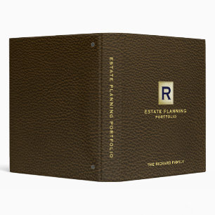 Estate Planning Documents Dark Brown Gold Theme Binder